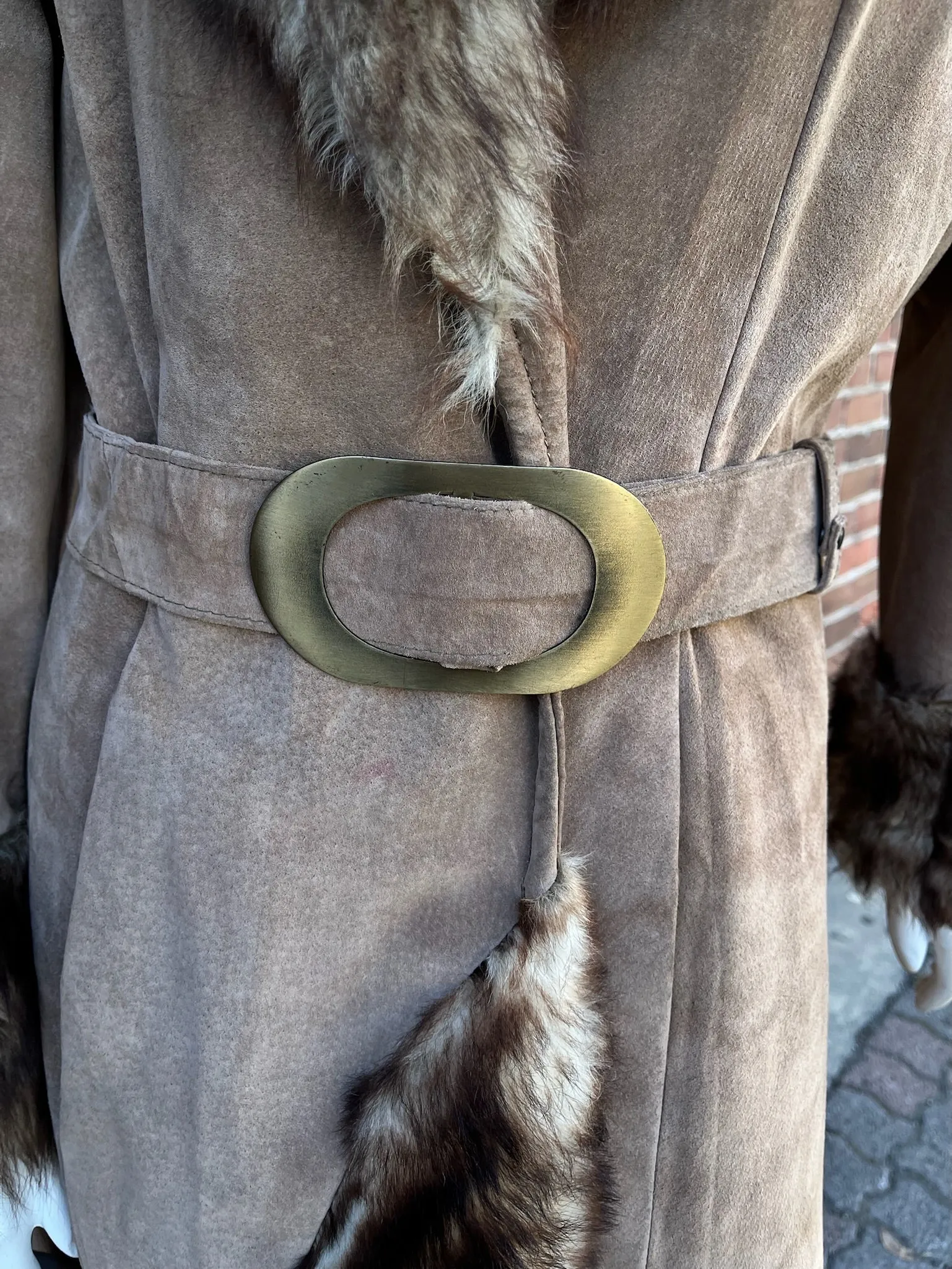 1970s Suede Faux Fur Coat