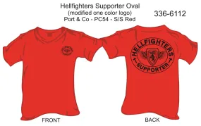 336-6112 T-Shirt, Short Sleeve, Hellfighters Supporter Oval, Modified Color Logo (Red)