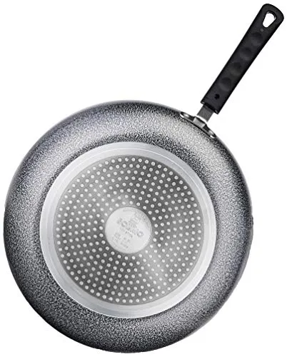 Amazon Brand - Solimo Aluminium Non Stick Frypan (28 cm, Hammertone finish, 3 coat, 2.9mm thickness), Black