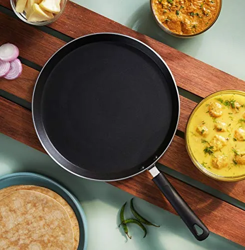 Amazon Brand - Solimo - NON STICK TAWA (29 CM, HAMMERTONE FINISH, 3 COAT, 2.9 MM THICKNESS, Black