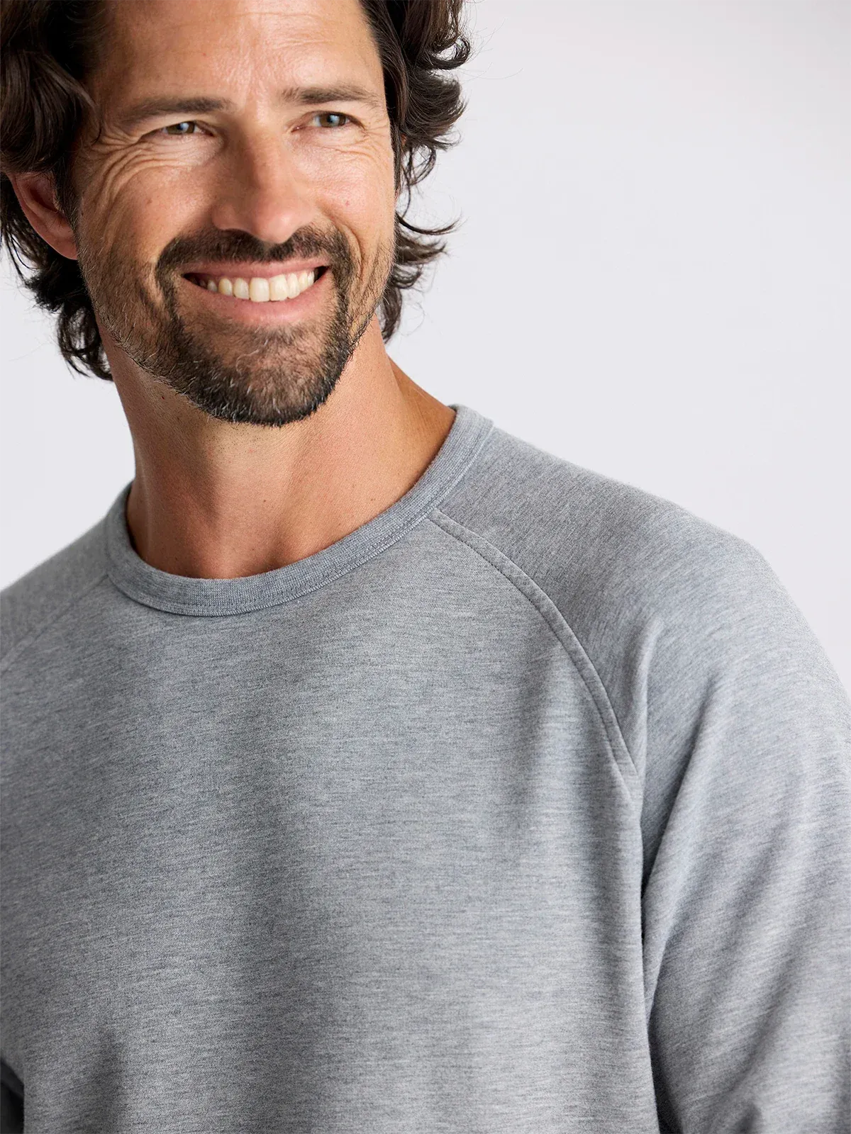 Bamboo Fleece Crewneck in Heather Grey