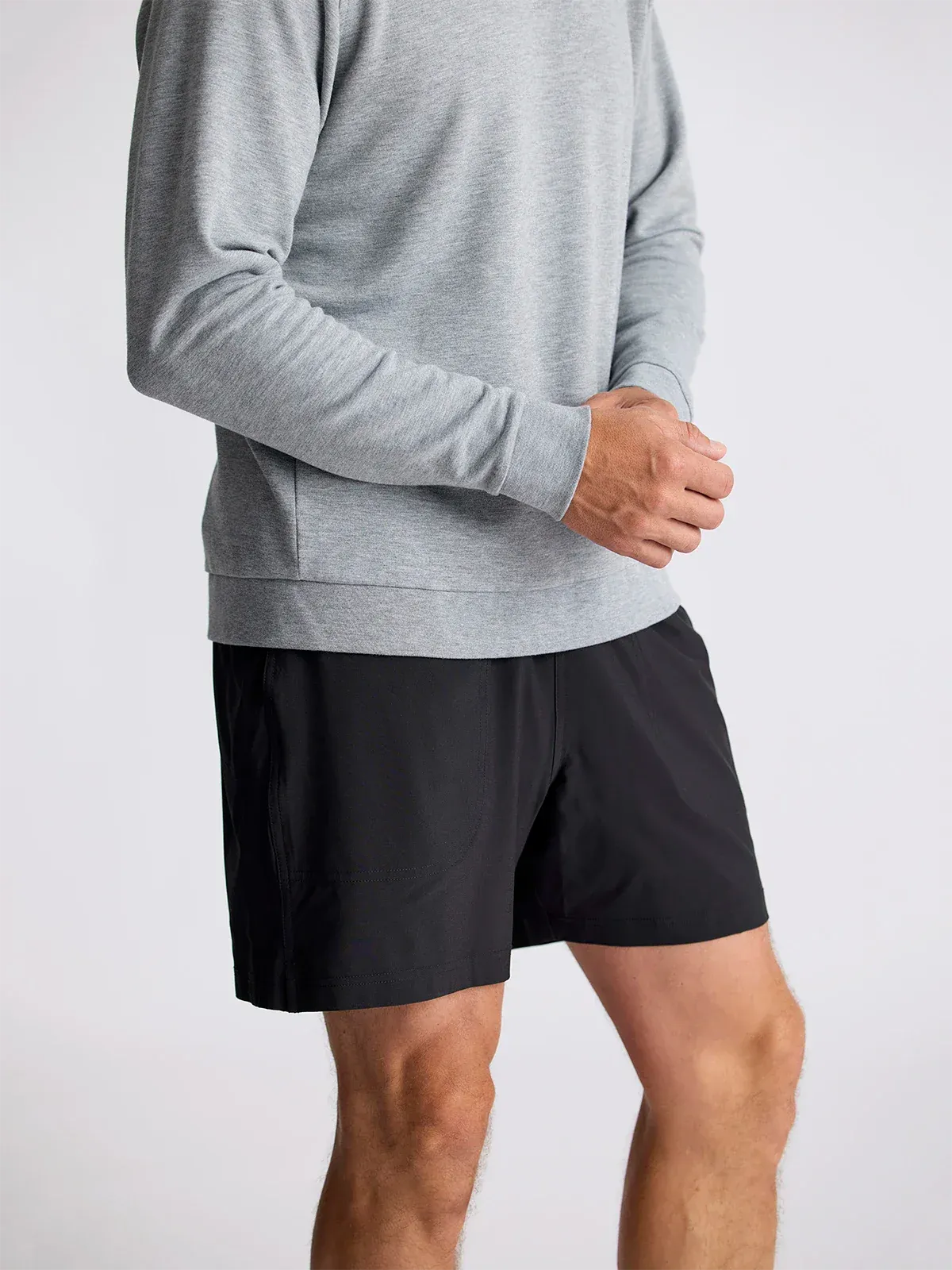 Bamboo Fleece Crewneck in Heather Grey
