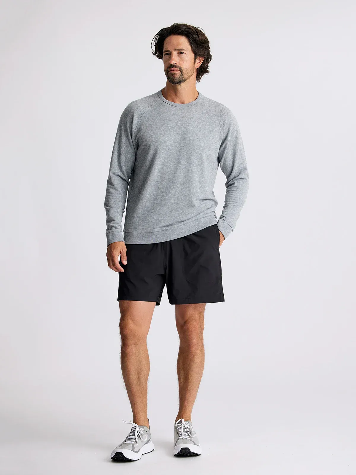 Bamboo Fleece Crewneck in Heather Grey