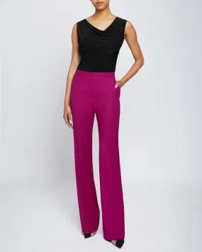 BETH Mid-Rise Flared Pants in Virgin Wool Stretch