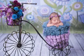 Blue Curly Alpaca Faux Flokati Fur