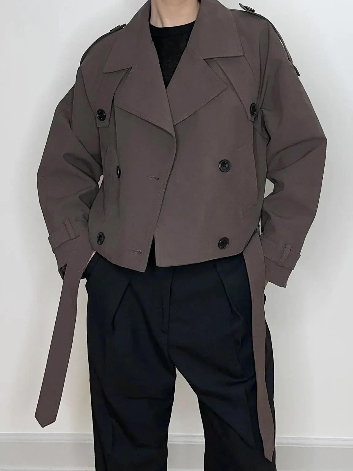 Bobby Canvas Trench Jacket - Dark Brown