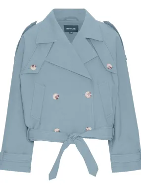 Bobby Canvas Trench Jacket - Dusty Blue
