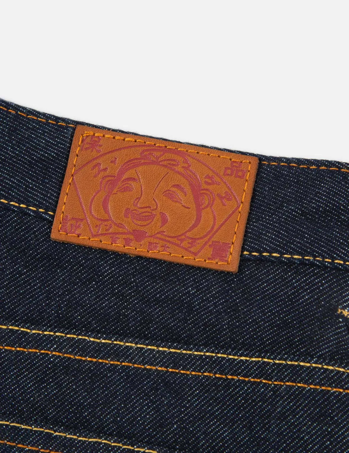 Brushstroke Daicock Split-Front Denim Pencil Skirt