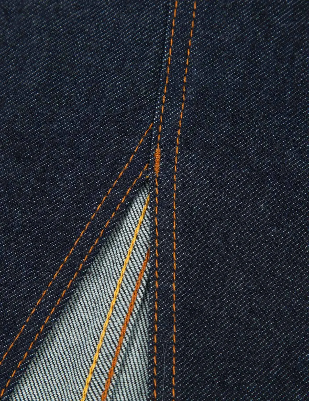 Brushstroke Daicock Split-Front Denim Pencil Skirt