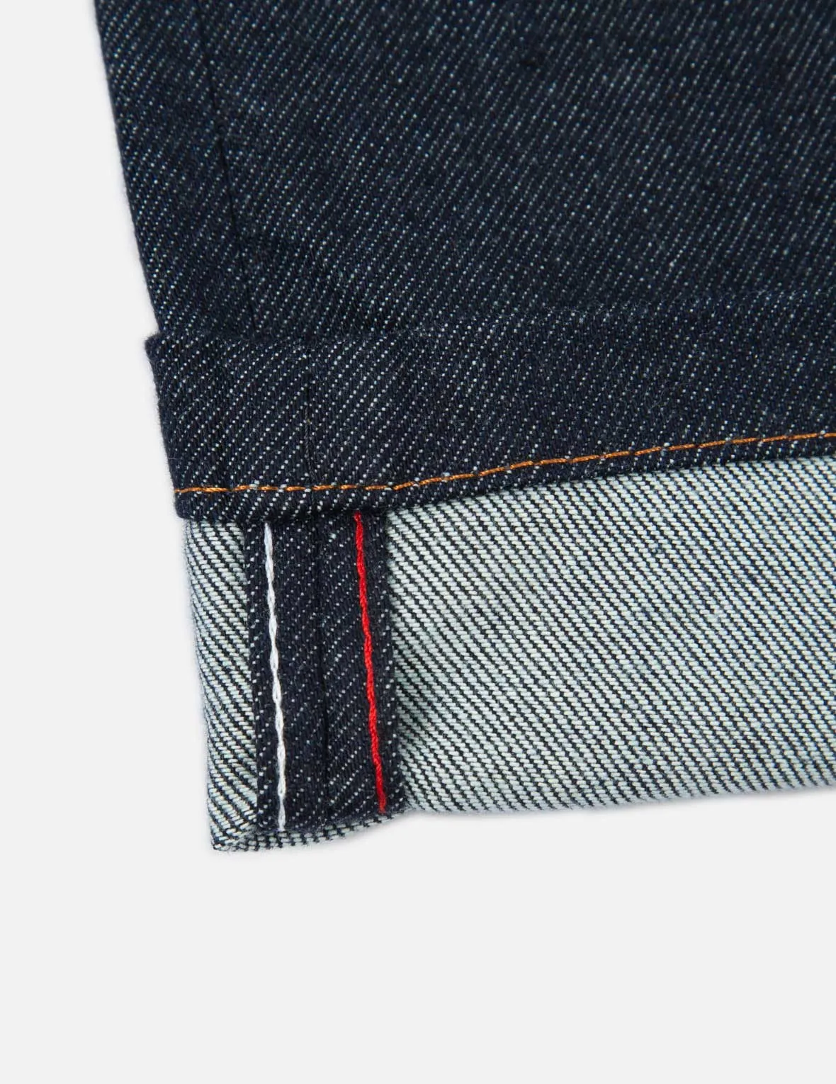 Brushstroke Daicock Split-Front Denim Pencil Skirt
