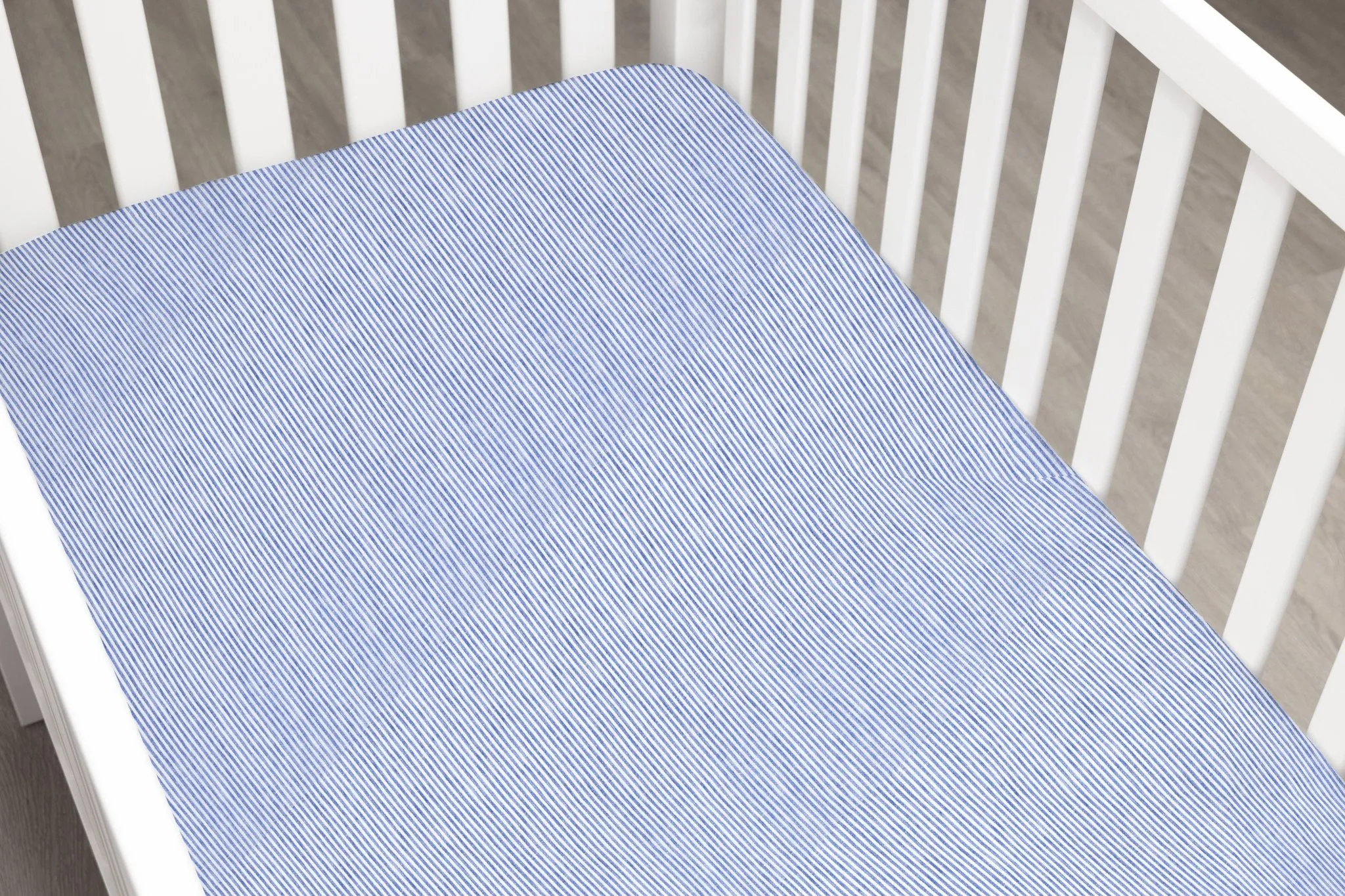 Cape Cod Navy Blue Linen Crib Bedding - 4 Piece Set