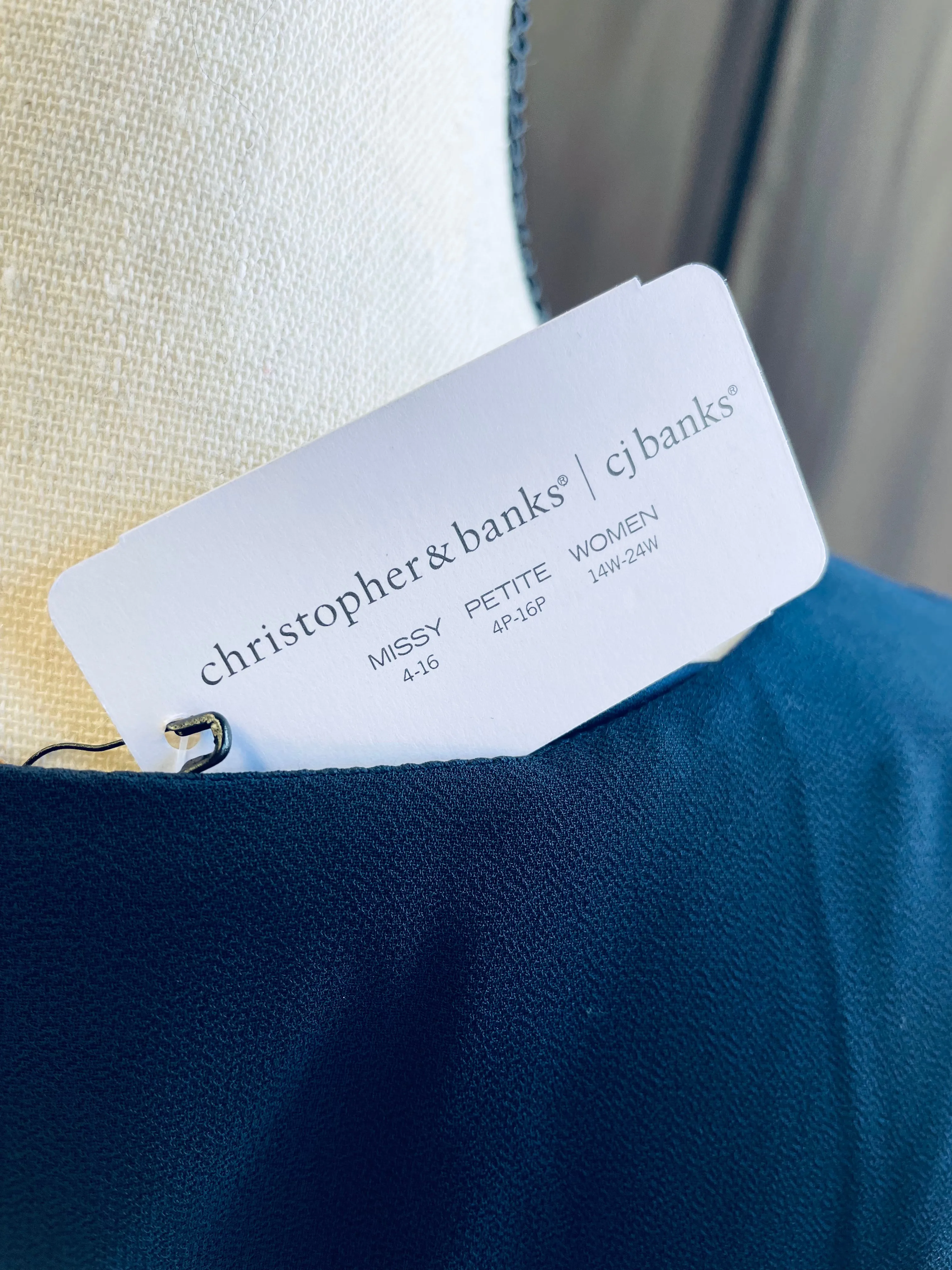 Christopher & Banks Scalloped Sleeve Tie Dress (XL)