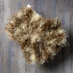 CLEARANCE African Beige Brown Faux Flokati Fur 29X27