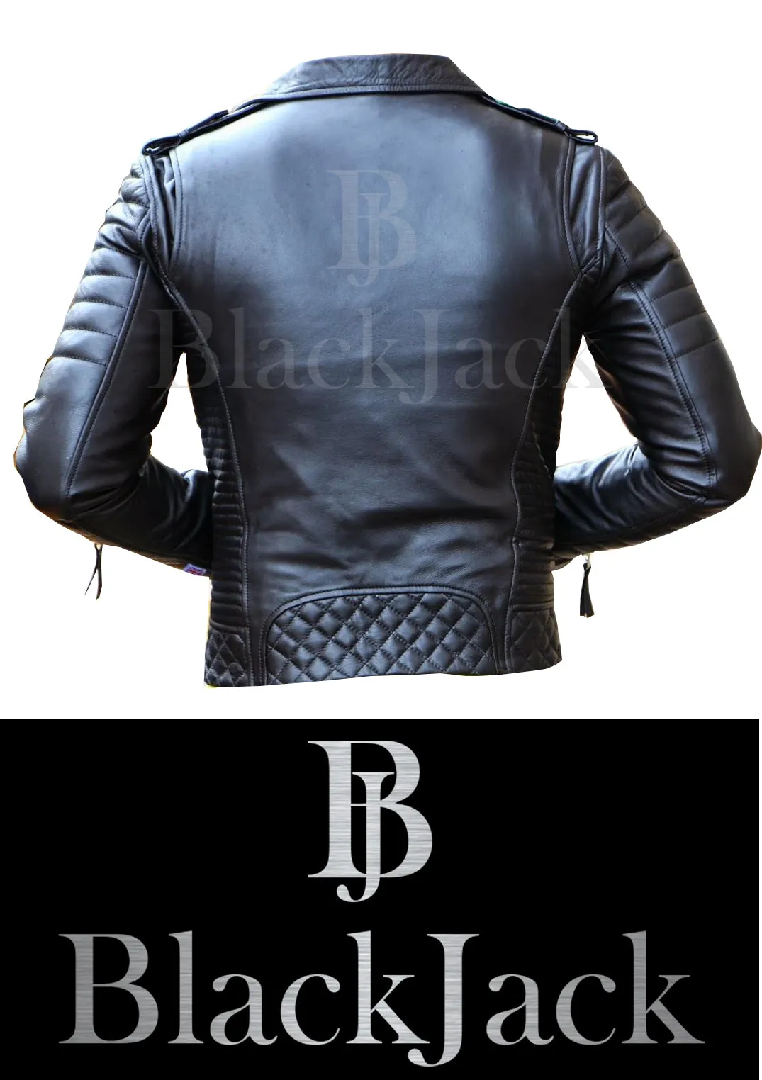 Cowhide Quilted Biker Leather Jacket