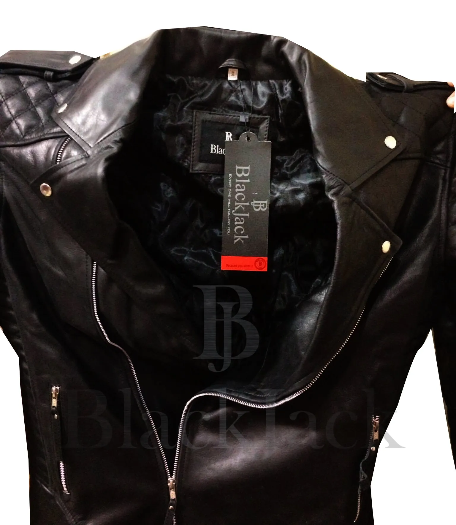 Cowhide Quilted Biker Leather Jacket