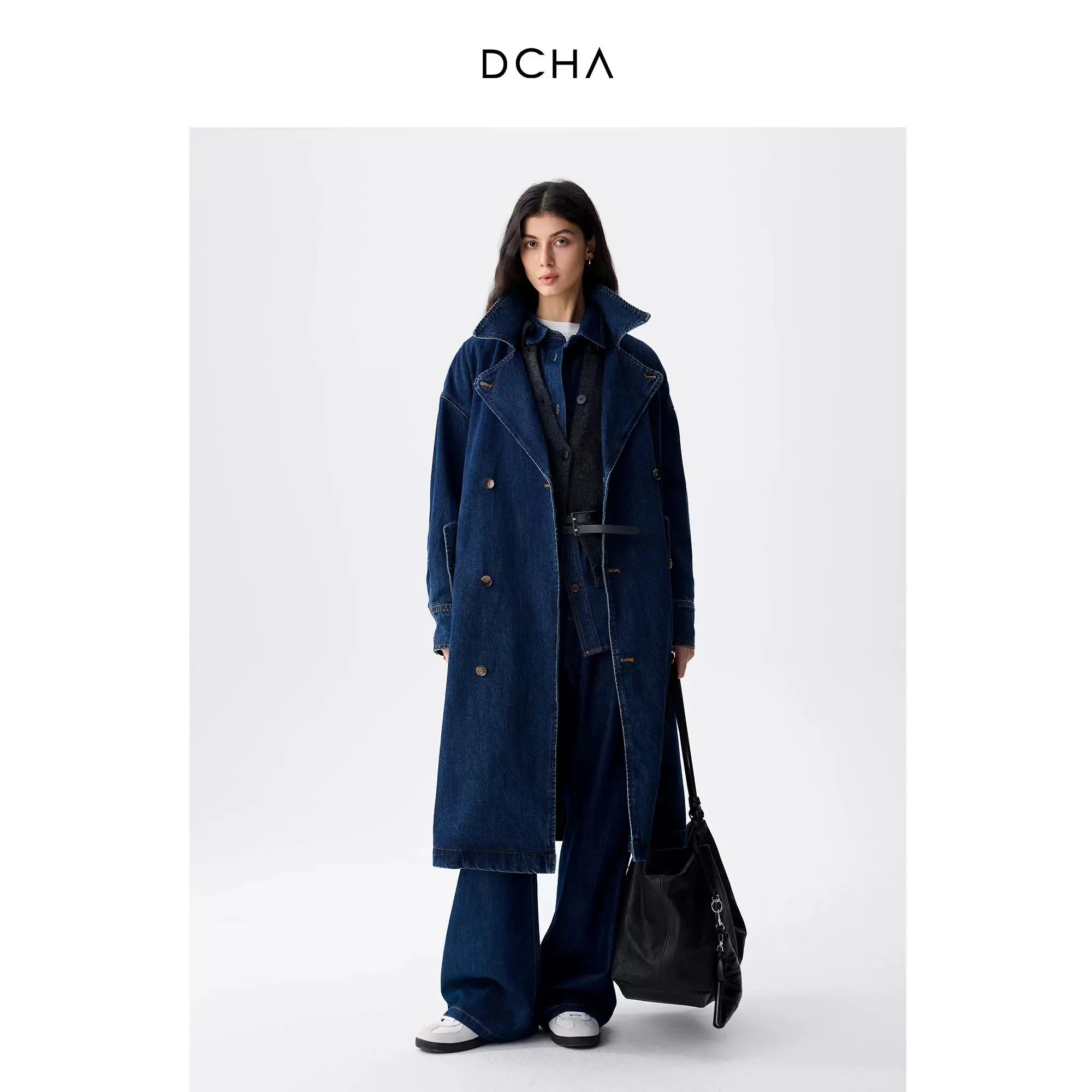 Dark Denim Trench Coat