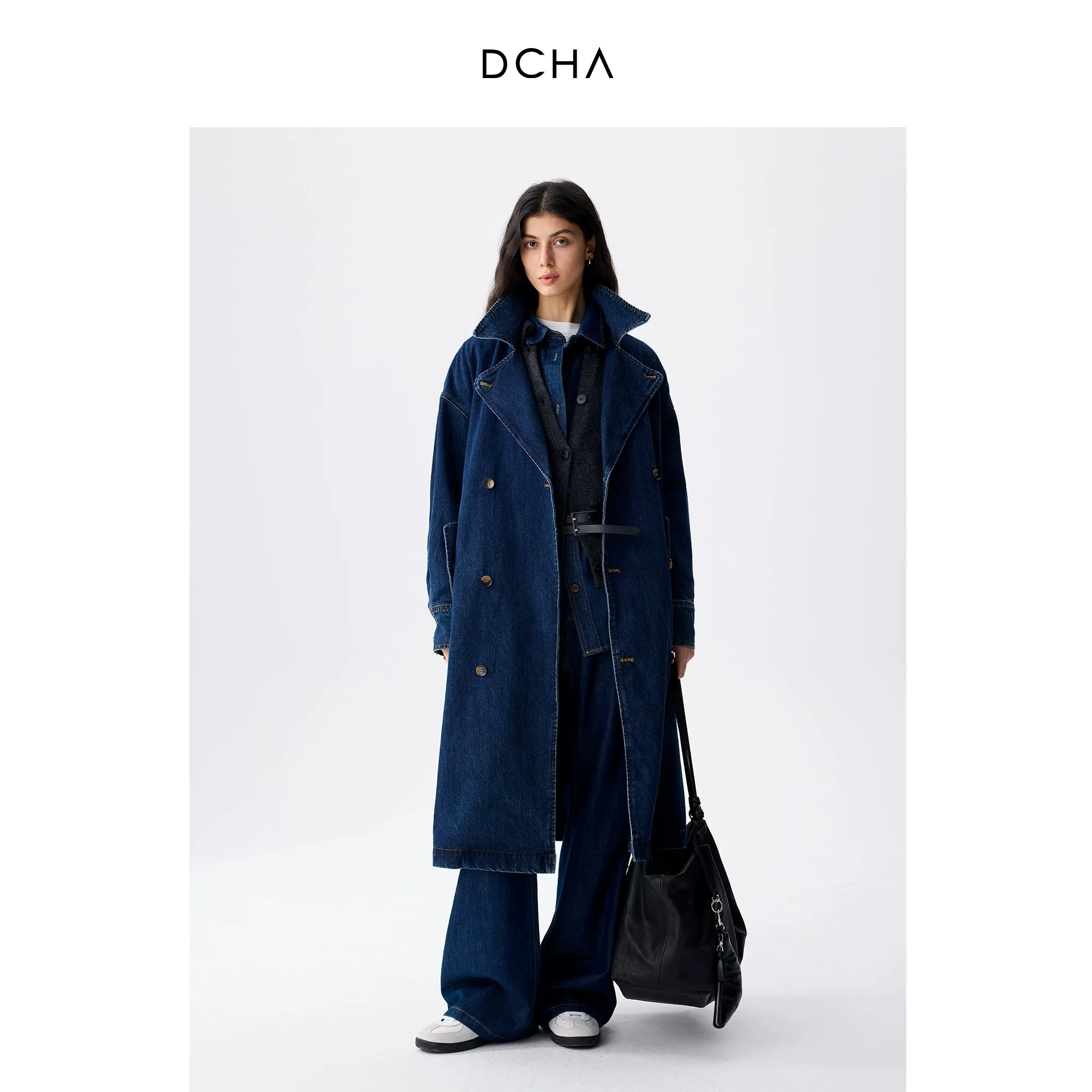 Dark Denim Trench Coat