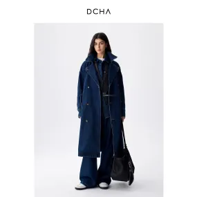 Dark Denim Trench Coat