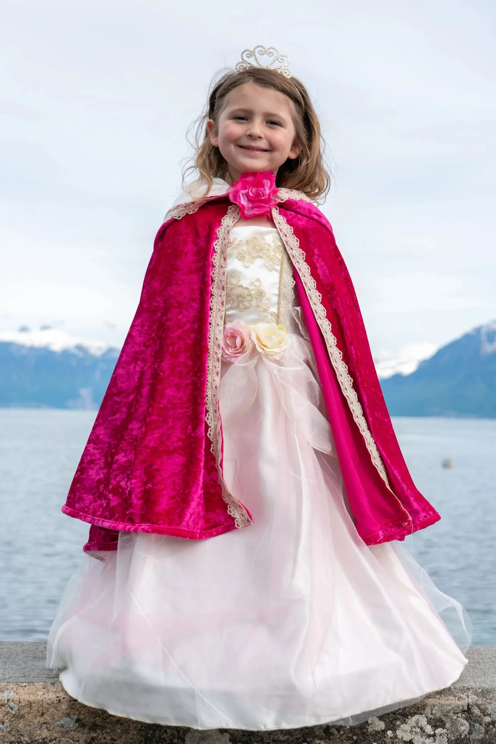 Deluxe Pink Rose Princess Cape by Creative Education