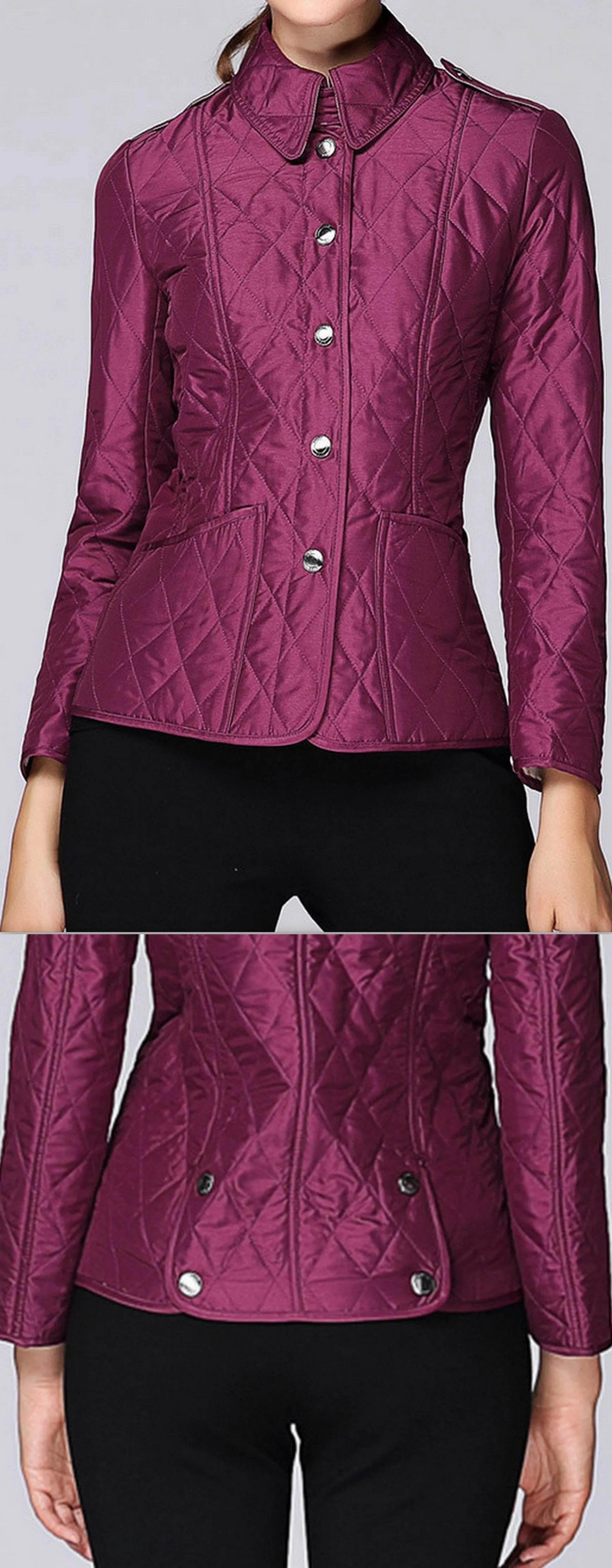 Diamond Quilted Jacket, Purple