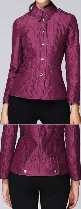 Diamond Quilted Jacket, Purple