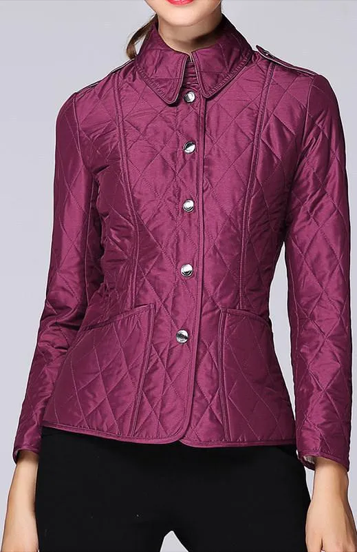 Diamond Quilted Jacket, Purple