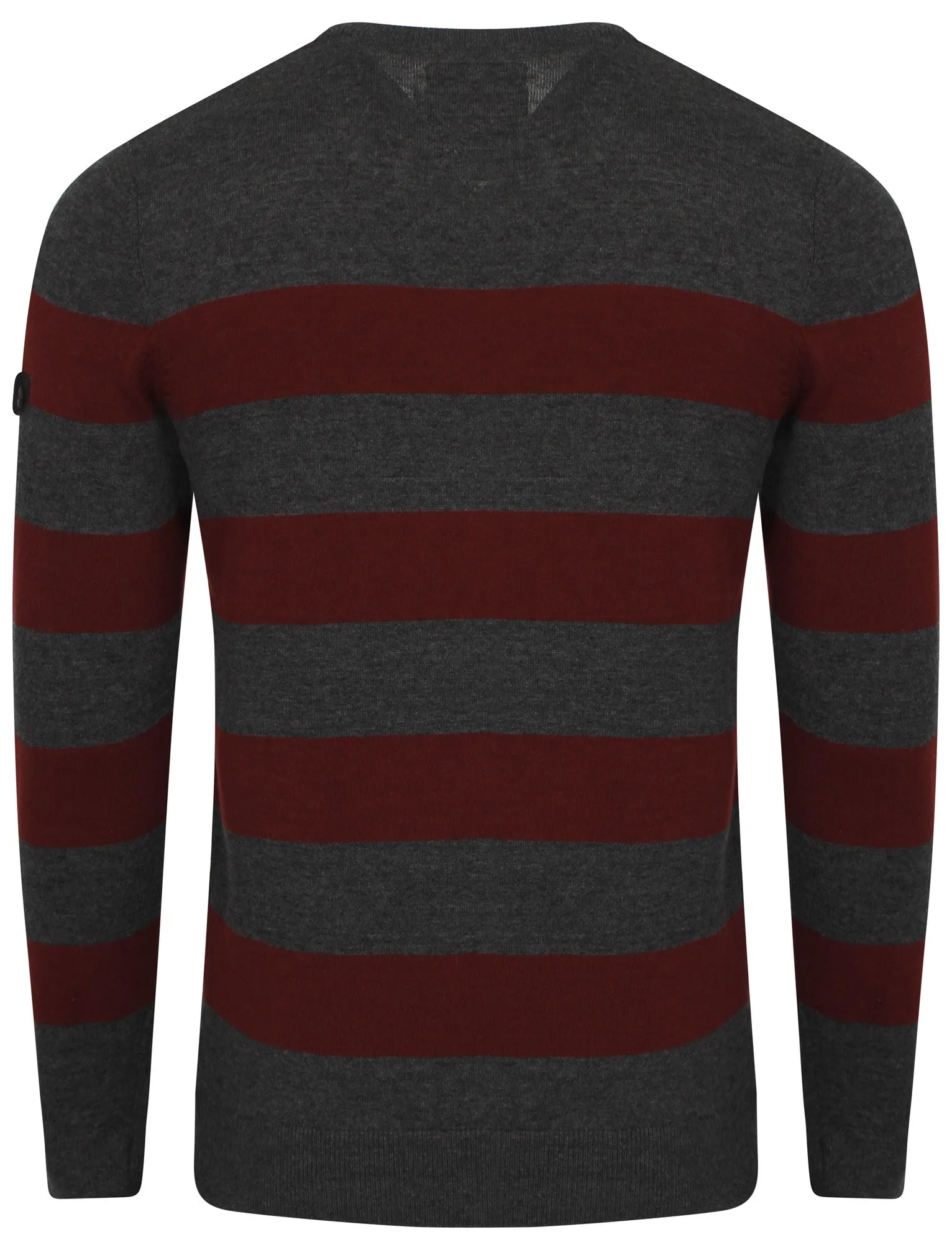 Dissident V-neck contrast stripe jumper in charcoal