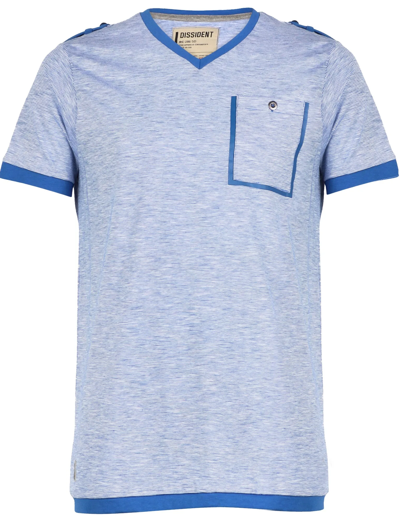 Dissident Zoo4 Cotton V Neck t-shirt in Olympian Blue