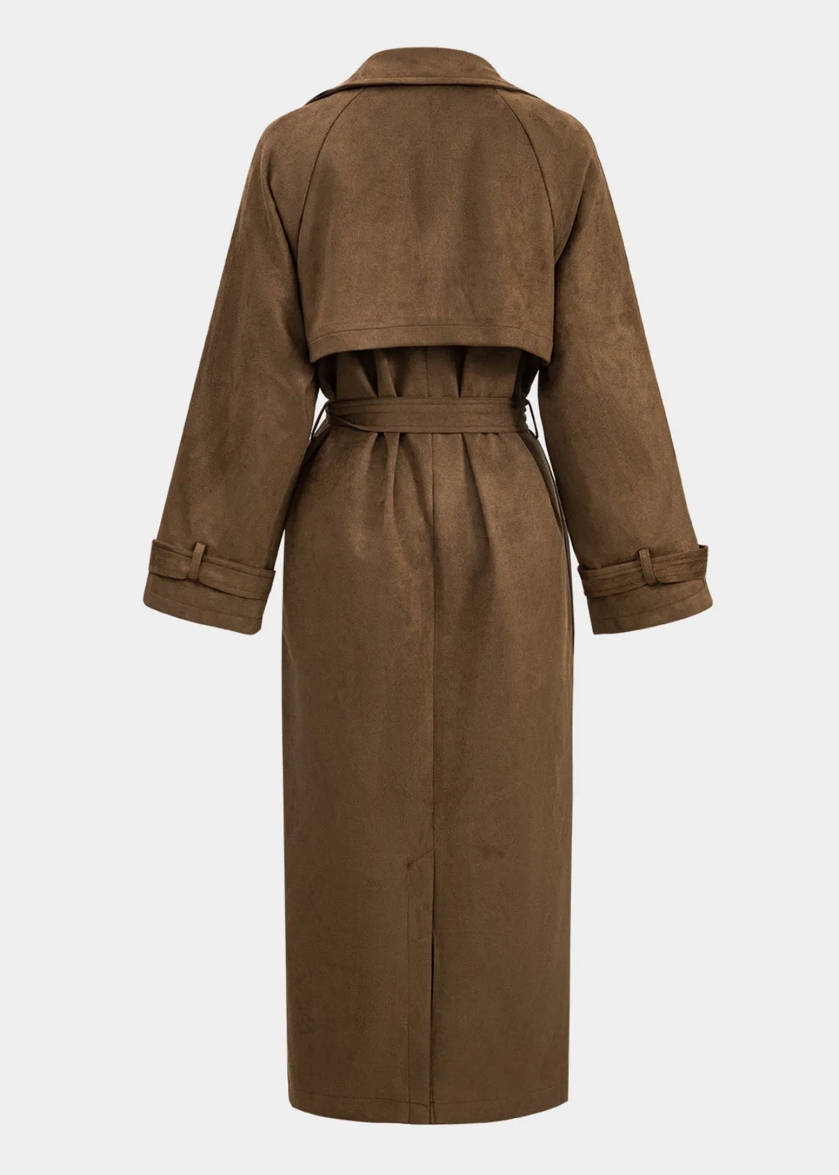 Double Breasted Suede Trench Coat