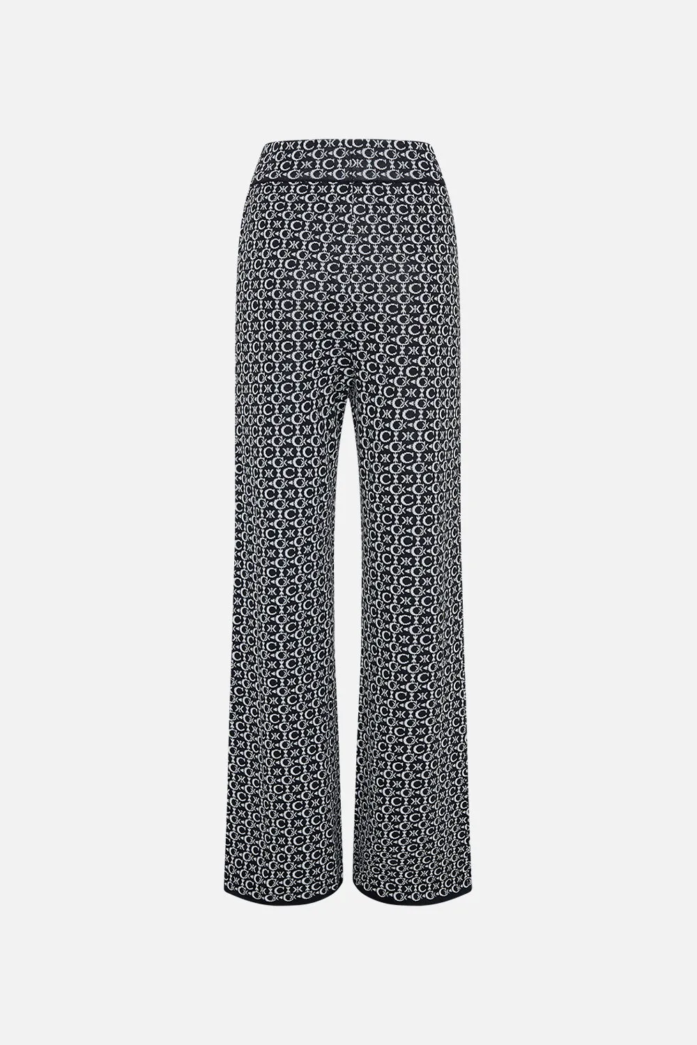 FLARED JACQUARD KNIT PANT FELINE FANTASY