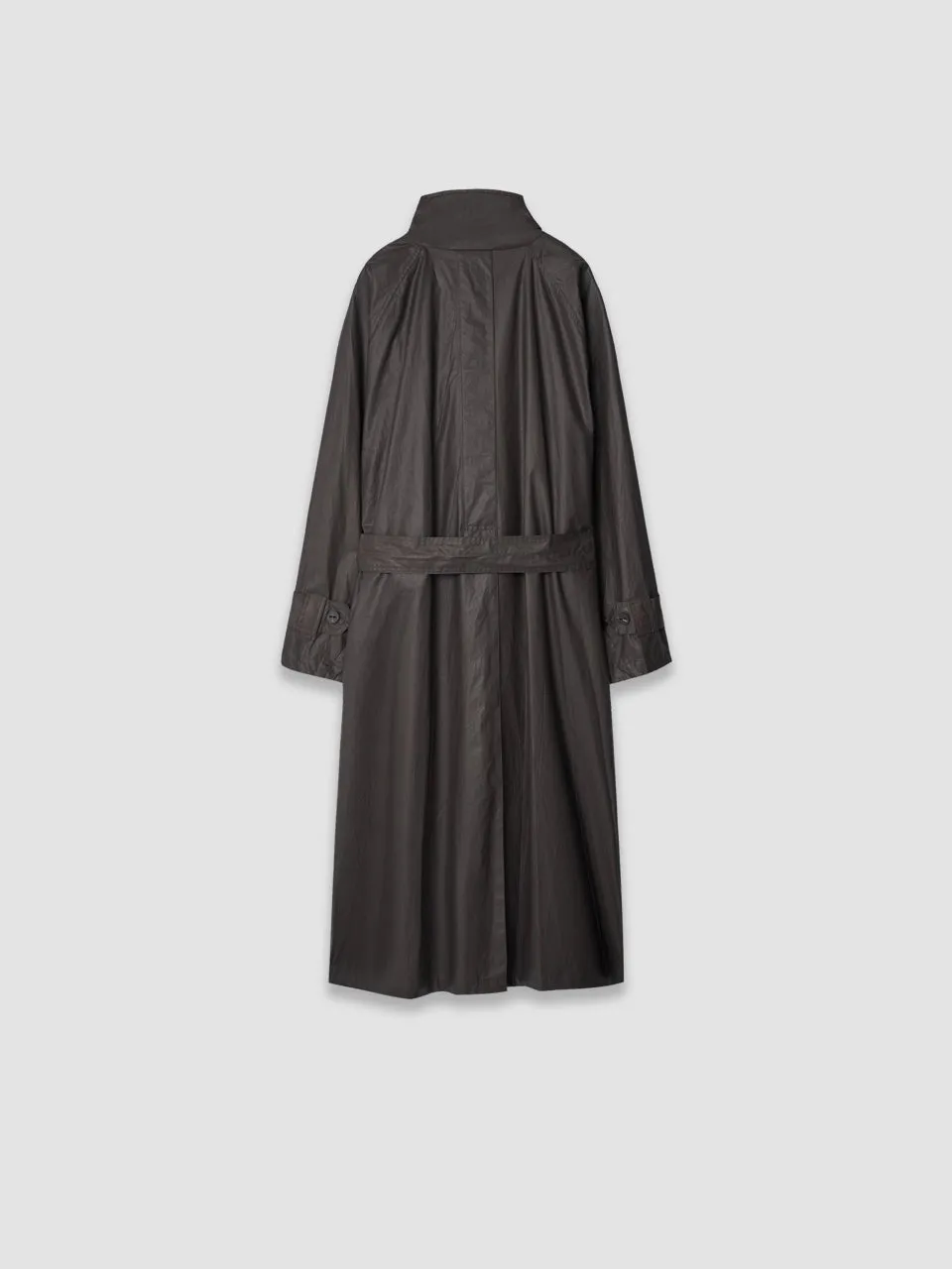 High Collar Trench Coat - Brown