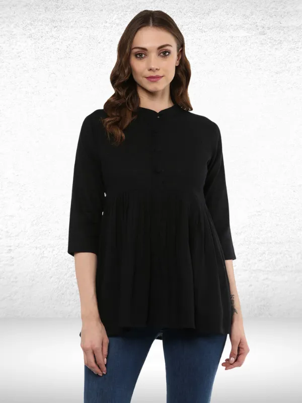 Idalia Black Flared Top