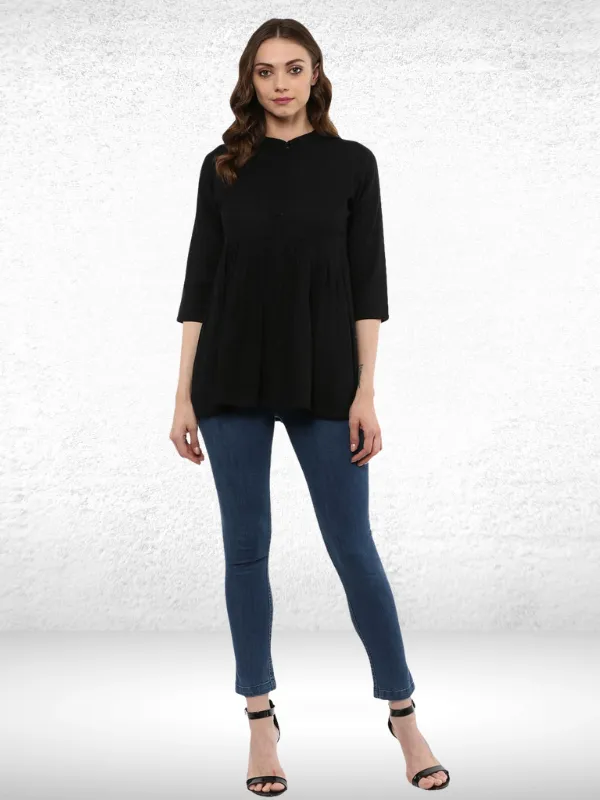 Idalia Black Flared Top