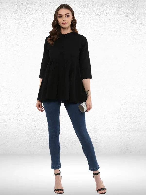 Idalia Black Flared Top