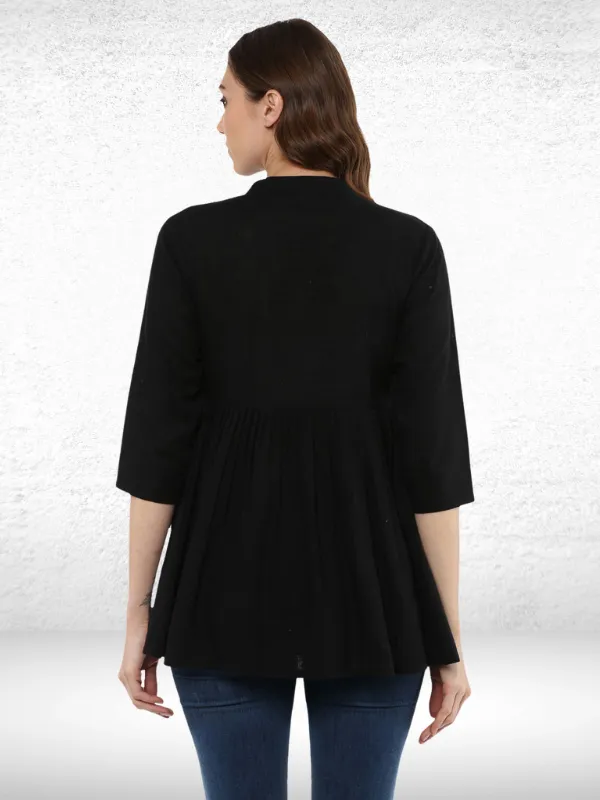 Idalia Black Flared Top
