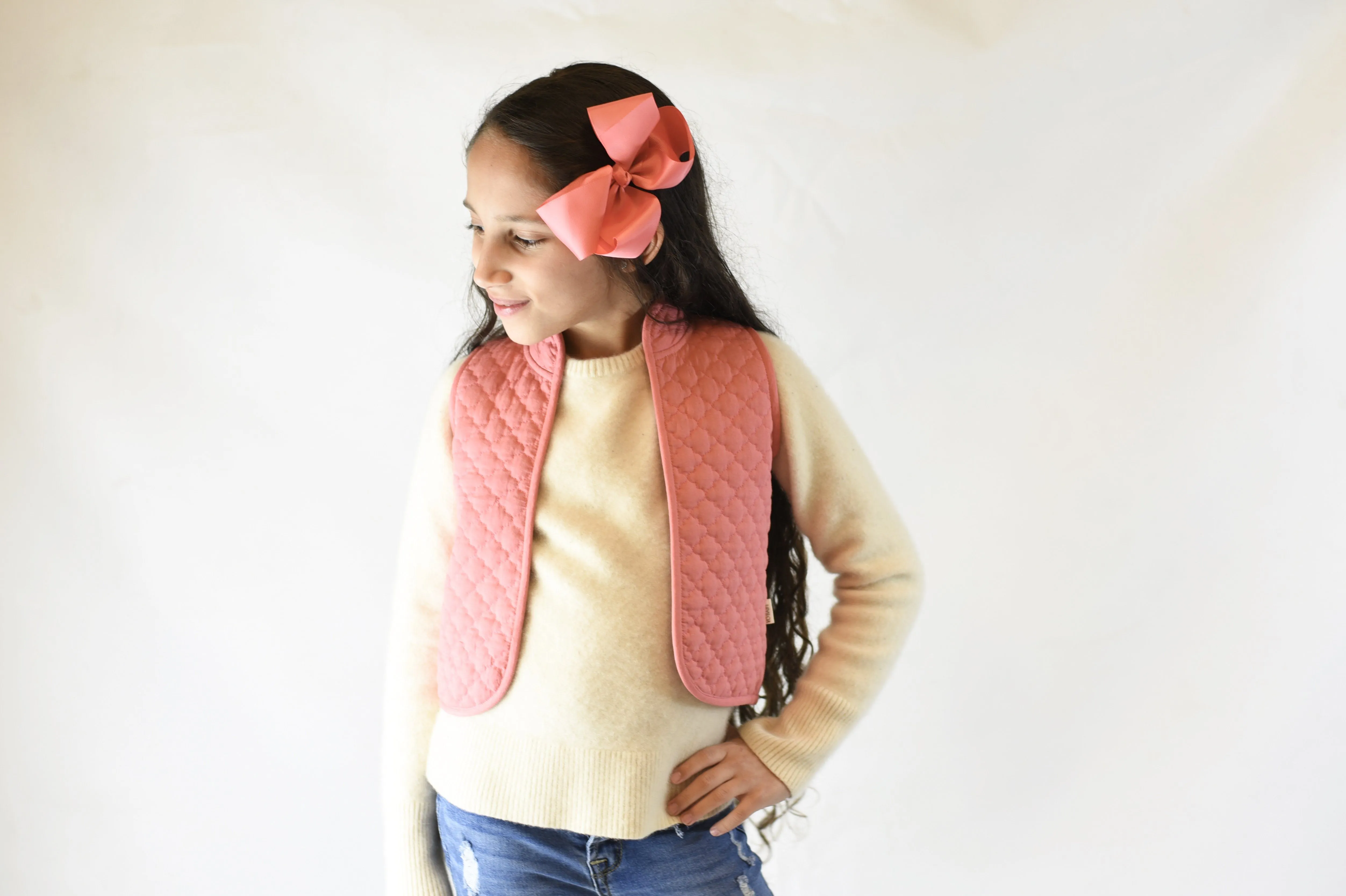 Ink Blue & Pink Reversible Sleeveless Jacket