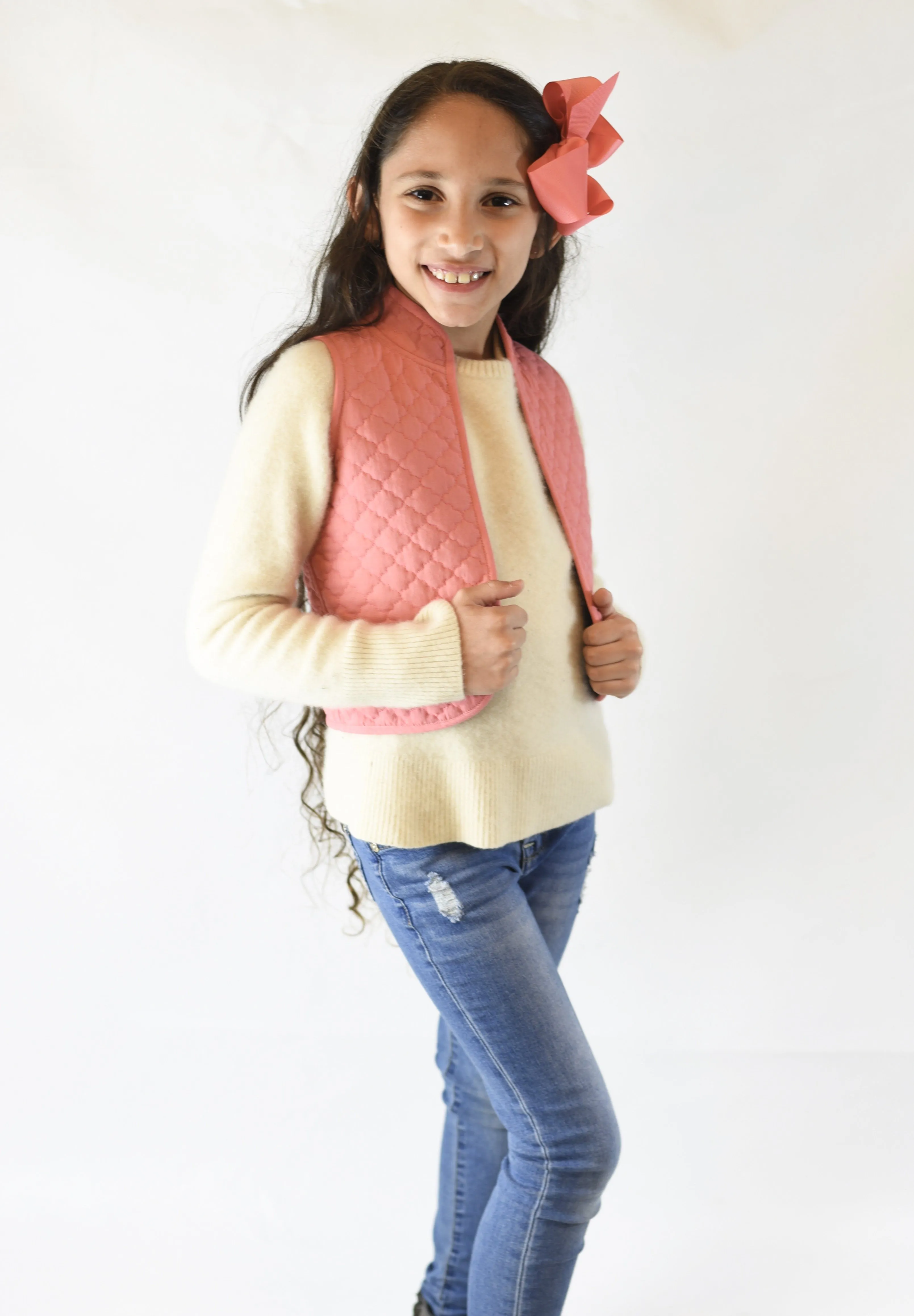 Ink Blue & Pink Reversible Sleeveless Jacket