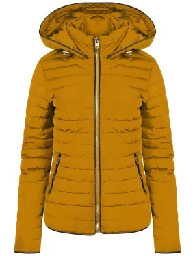 Kacie Quilted Hooded Jacket in Old Gold - Tokyo Laundry