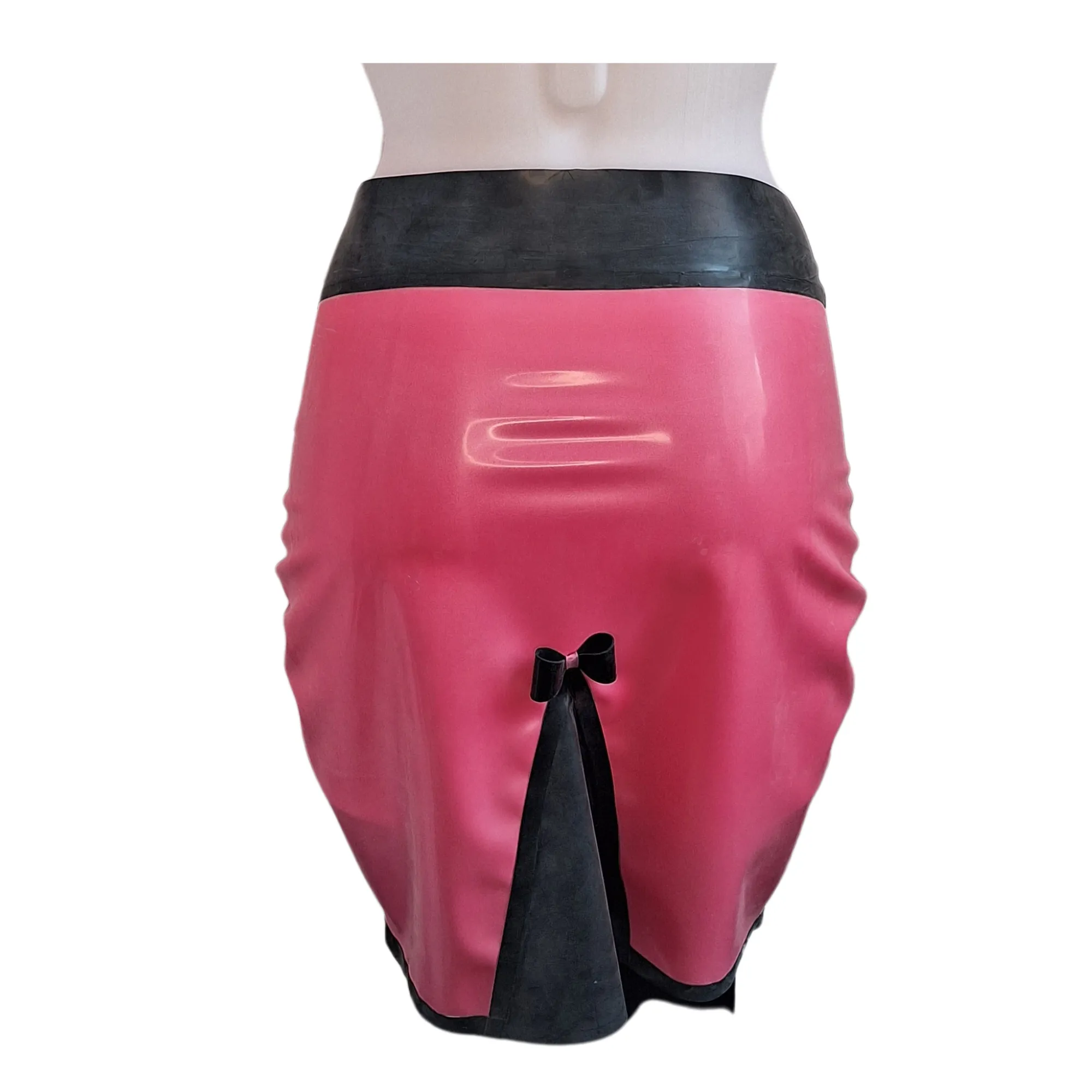 Latex Kick Flare Pencil Skirt