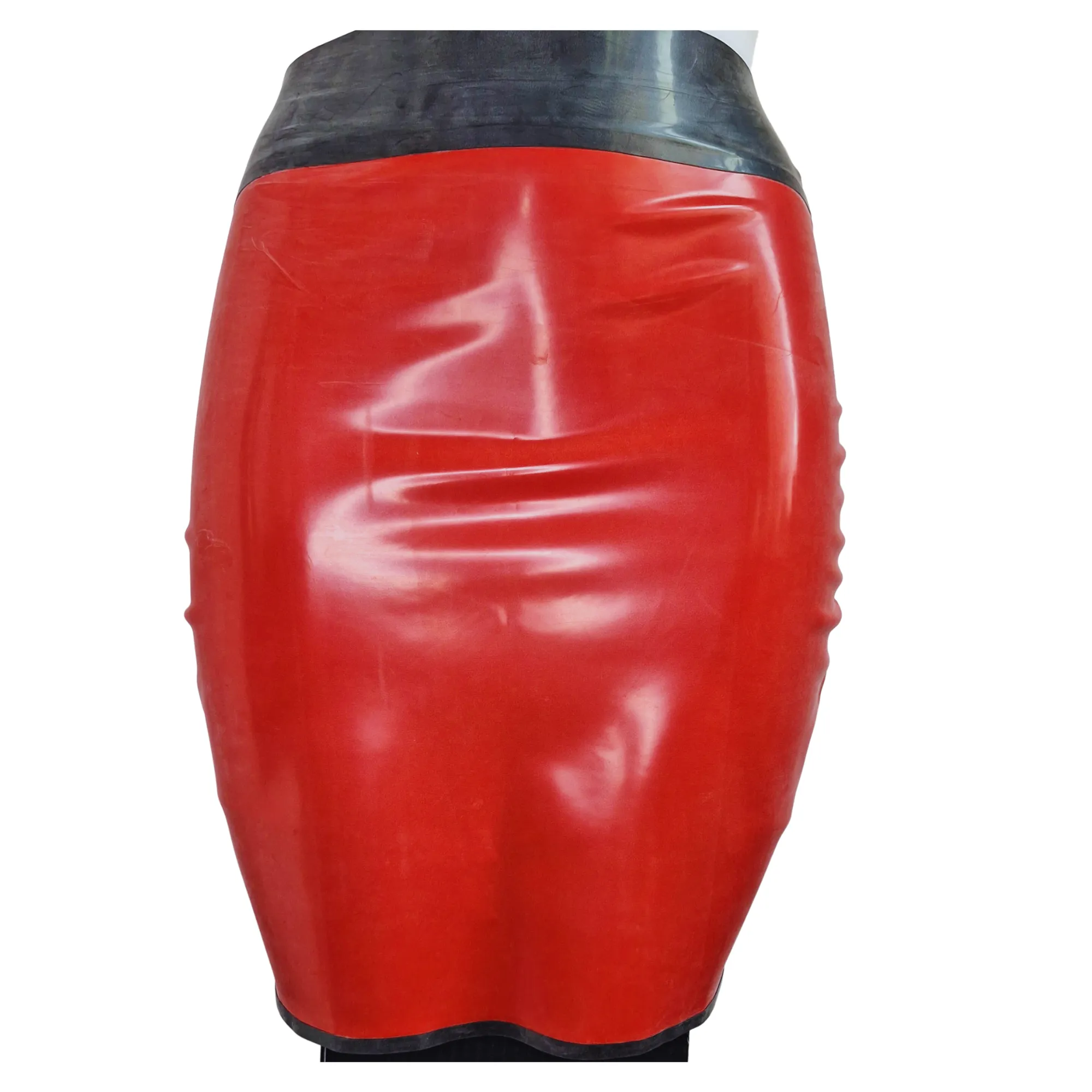 Latex Kick Flare Pencil Skirt