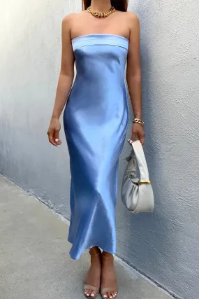 Leila Slip Dress in Blue