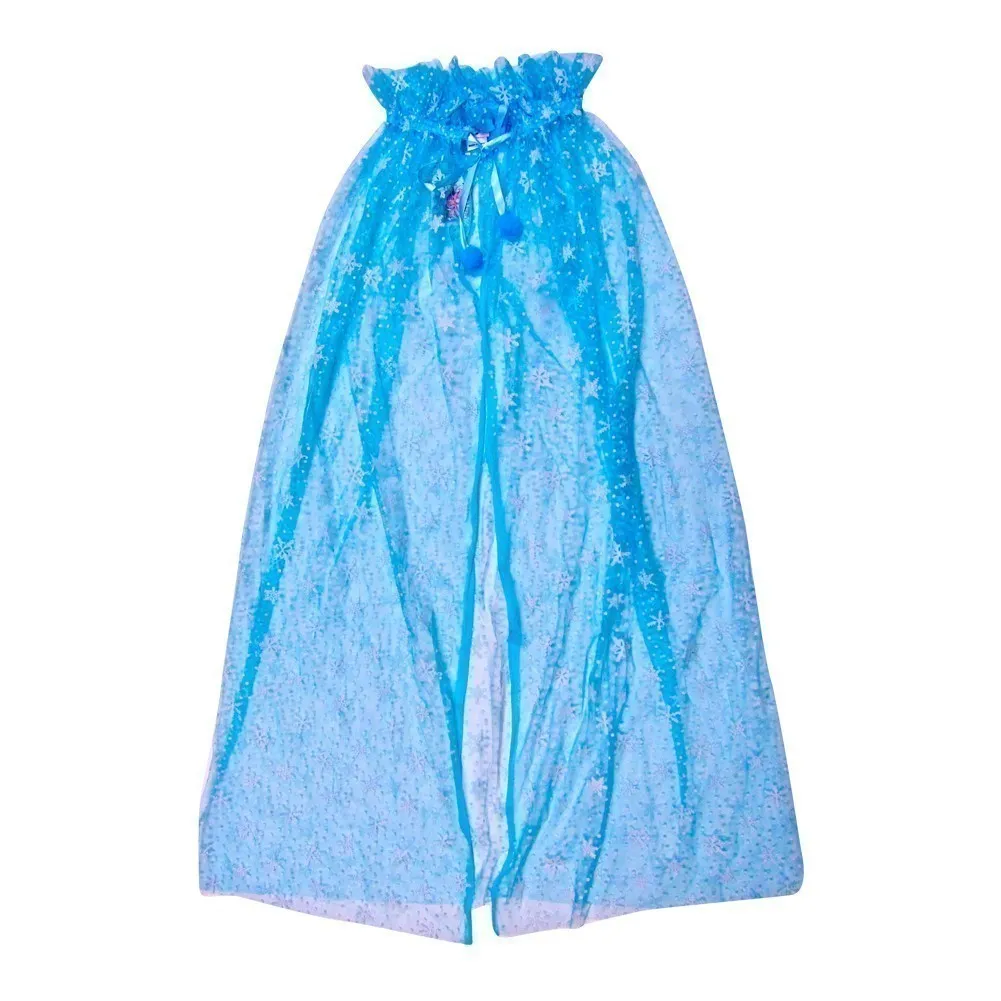 Little Girls Blue White Snowflake Halloween Cape 2-7