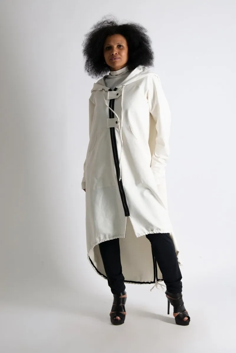 Long Hooded Zipper Sweatshirt MADISON