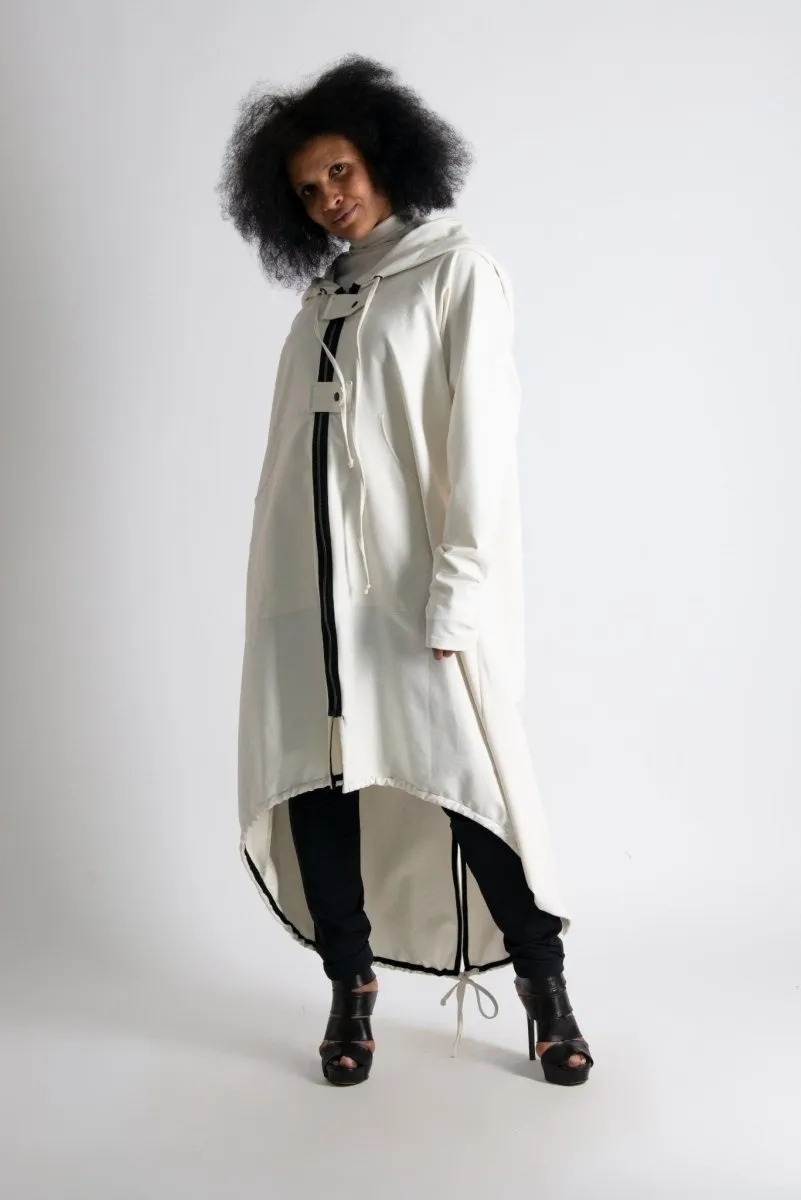 Long Hooded Zipper Sweatshirt MADISON