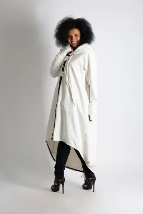 Long Hooded Zipper Sweatshirt MADISON