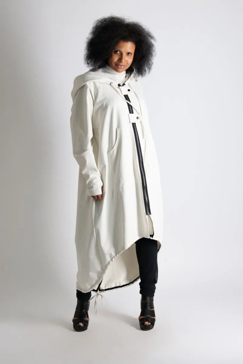 Long Hooded Zipper Sweatshirt MADISON
