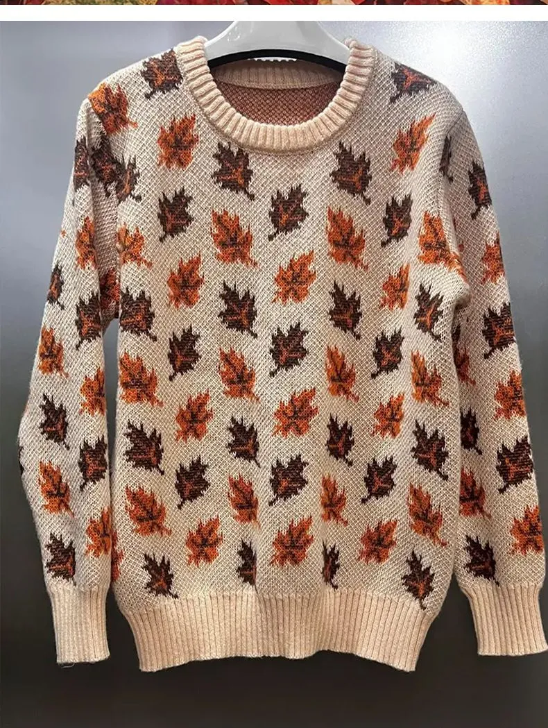Maple Knitted Oversized Crewneck Sweaters