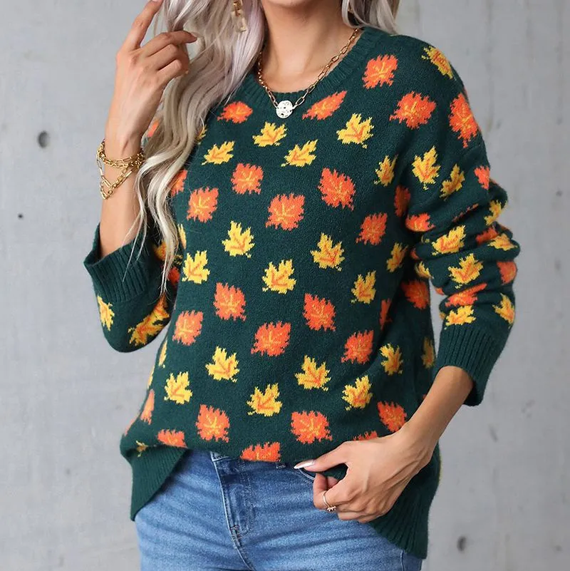 Maple Knitted Oversized Crewneck Sweaters