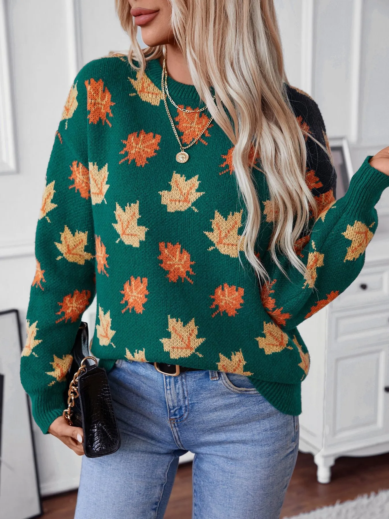 Maple Knitted Oversized Crewneck Sweaters