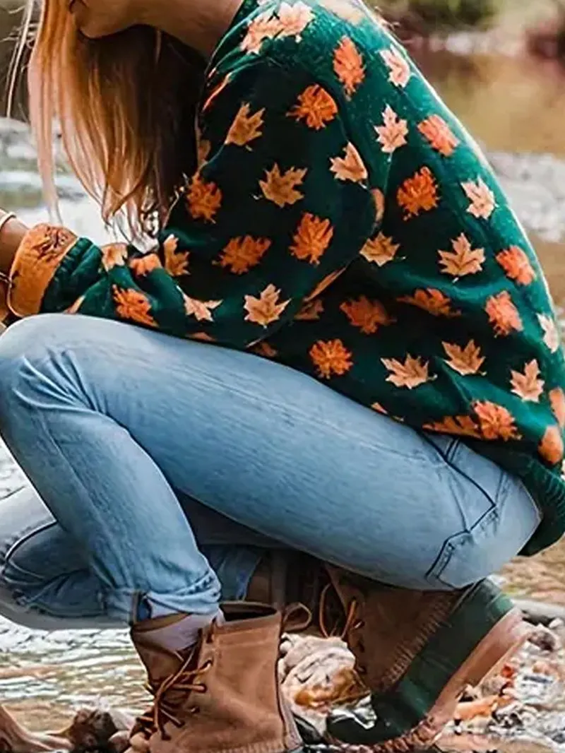 Maple Knitted Oversized Crewneck Sweaters